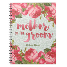 White & Green Lace Moeder van het Groom Wedding Notitieboek