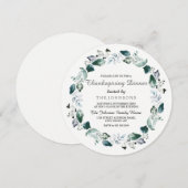 White Green Leaf Wreater Thanksgiving Dinner Invit Kaart (Voorkant / Achterkant)