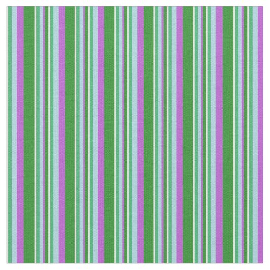 White, Green, Light Blue, Orchid Stripes Pattern Stof (Close Up)