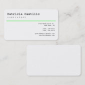 White Green Line Modern Consultant Manager Visitekaartje (Voorkant / Achterkant)