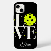 White & Green Love Pickleball | Zwarte glitter Case-Mate iPhone Case (Achterkant)