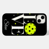 White & Green Love Pickleball | Zwarte glitter Case-Mate iPhone Case (Achterkant (horizontaal))