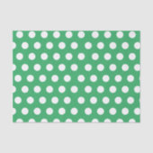 White & Green Medium Polka Dot Party Tissuepapier (Voorkant)