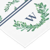 White Green Mistletoe Wreate Monogram Kerstmis Korte Tafelloper (Hoek)