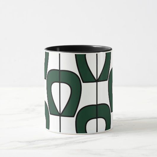 White Green Modern Geometric Abstract Mok (Midden)