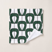 White Green Modern Geometric Trendy Bad Handdoek (Wasdoekje)