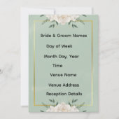 White & Green Modern Minimalist Wedding Invitation Kaart (Voorkant)