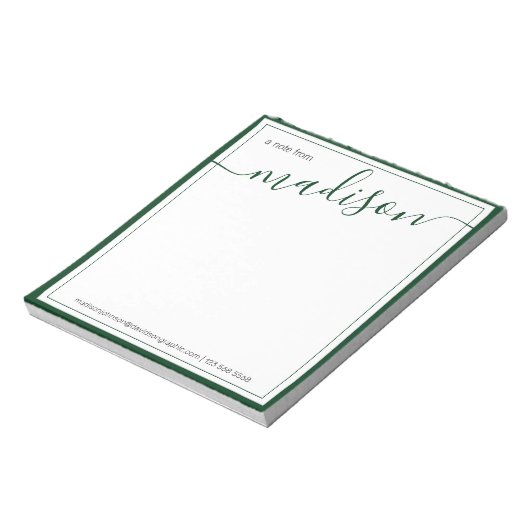 White Green - persoonlijke naam op het bureau van Notitieblok (Linkerzijde)