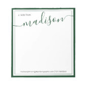 White Green - persoonlijke naam op het bureau van Notitieblok (Voorkant)