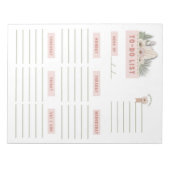 White Green Pink Floral Boho Weekly Planner Pages Notitieblok (Voorkant)