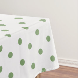 White Green Polka Dots Tafelkleed