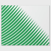 White Green Spikes Leaf Pattern Art Kerstmis Cadeaupapier (Vlak)