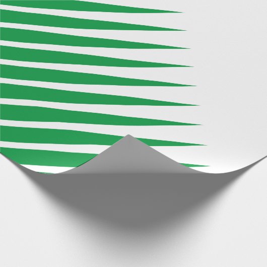 White Green Spikes Leaf Pattern Art Kerstmis Cadeaupapier (Hoek)