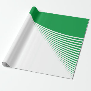 White Green Spikes Leaf Pattern Holiday Cadeaupapier