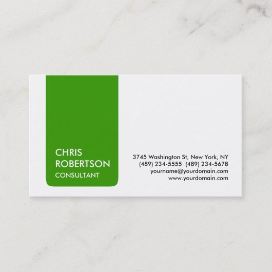 White Green Stripe Attractive Charm Visitekaartje (Voorkant)