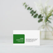 White Green Stripe Standard Minimalist Visitekaartje (Staand voorkant)