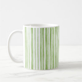 White Green Stripes Koffiemok
