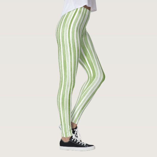 White Green Stripes Leggings (Rechts)