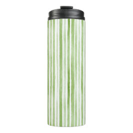 White Green Stripes Thermosbeker