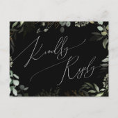 White Greenery Black Gold Song Request RSVP Briefkaart (Voorkant)