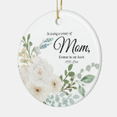 White Greenery Floral in Loving Memory of Mam Keramisch Ornament (Links)