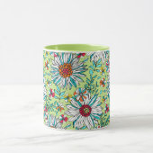 White Greenery Yellow Oranje Red Daisy Flowers Mok (Midden)