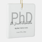 White Grey Afstuderen Naam PhD Afstuderen Keramisch Ornament (Rechts)