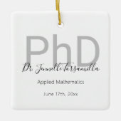 White Grey Afstuderen Naam PhD Afstuderen Keramisch Ornament (Voorkant)