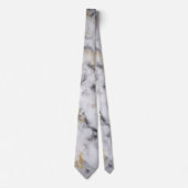 White Grey and Gold Marble Pattern Stropdas (Voorkant)