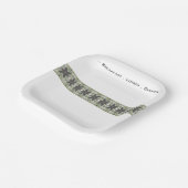 White Grey and Green Square Papieren Bordje (Gebogen)