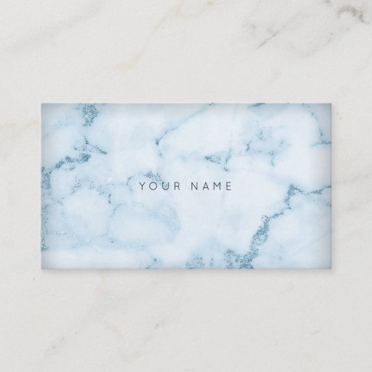 White Grey Aquatic Blue Marble Vip Visitekaartje (Voorkant)