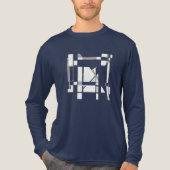 White Grey Art Gameboard Geometrische MCM-geïnspir Tri-Blend Shirt (Voorkant volledig)