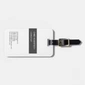 White Grey Attractive Charming Bagagelabel (Voorkant horizontaal)