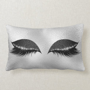 White Grey Black Glass Sleep Glitter Lashes Makeup Kussen