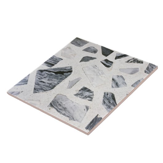 White Grey Black Marmer Granite Faux Ceramic Tile Tegeltje (Zijkant)