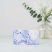 White Grey Blue Navy Marble Vip Visitekaartje (Staand voorkant)