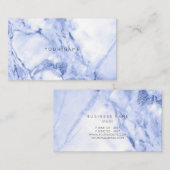 White Grey Blue Navy Marble Vip Visitekaartje (Voorkant / Achterkant)