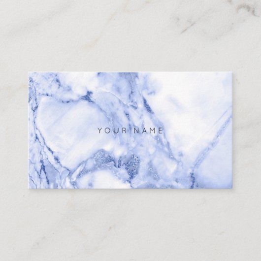 White Grey Blue Navy Marble Vip Visitekaartje (Voorkant)