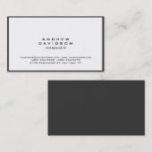 White Grey Border Trendy Plain Chic Visitekaartje (Voorkant / Achterkant)