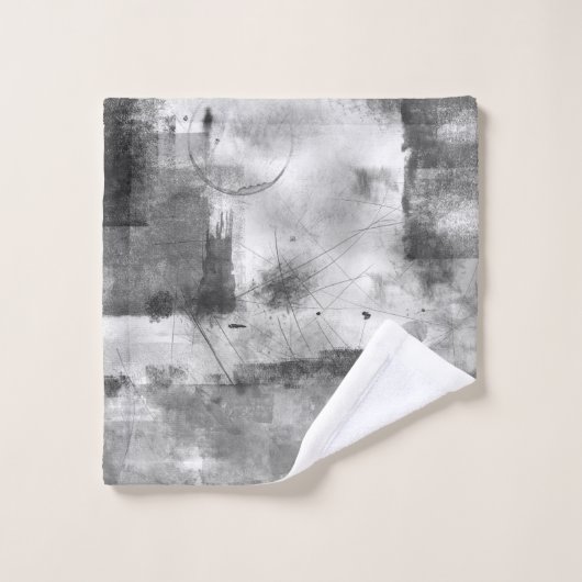 White Grey Burgundy Rustic Modern Abstract 2 Nr56 Bad Handdoek (Wasdoekje)