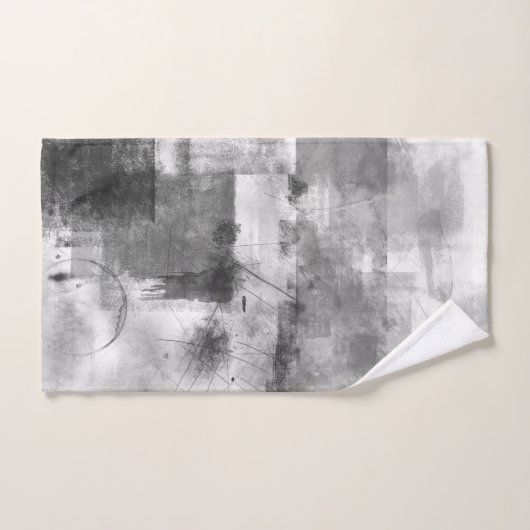 White Grey Burgundy Rustic Modern Abstract 2 Nr56 Bad Handdoek (Handdoek)