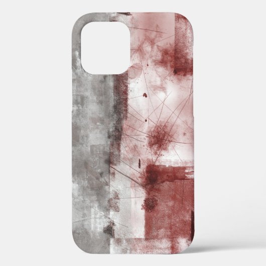 White Grey Burgundy Rustic Modern Abstracte Nr56 Case-Mate iPhone Case (Achterkant)