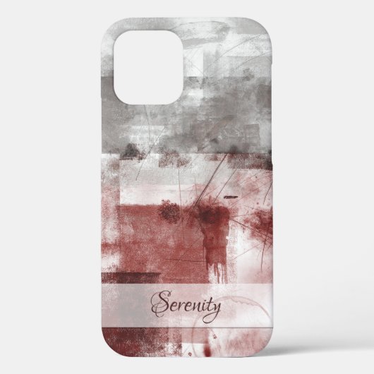 White Grey Burgundy Rustic Modern Abstracte Nr56 Case-Mate iPhone Case (Achterkant)