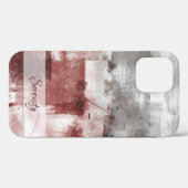 White Grey Burgundy Rustic Modern Abstracte Nr56 Case-Mate iPhone Case (Achterkant (horizontaal))