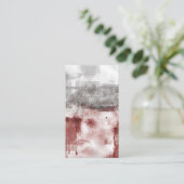 White Grey Burgundy Rustic Modern Abstracte Nr56 Visitekaartje (Staand voorkant)