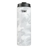 White Grey Camo Black Initialen Sportmod Reis Thermosbeker (Voorkant)