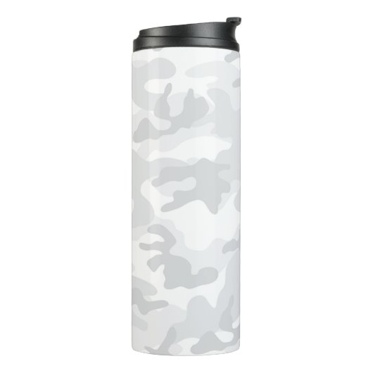 White Grey Camo Black Initialen Sportmod Reis Thermosbeker (Gedraaid links)