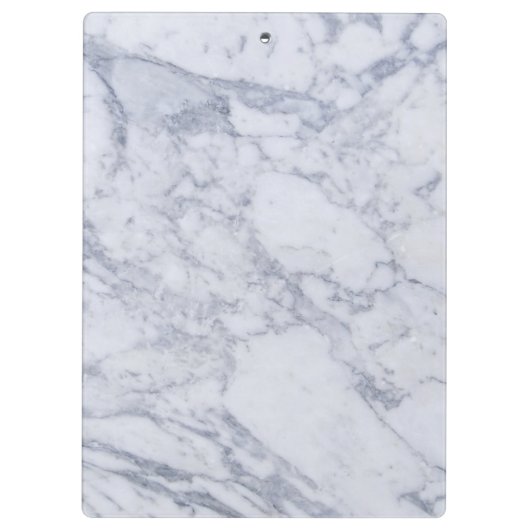 White Grey Carrara Marble Classic Modern Klembord (Achterkant)