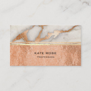 White Grey Carrara Marble Copper Gold Makeup Coral Visitekaartje