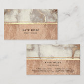 White Grey Carrara Marble Roos Gold Makeup Copper Visitekaartje (Voorkant / Achterkant)
